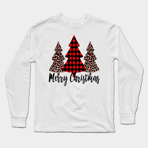 Merry Christmas Trees Dye Sublimation Long Sleeve T-Shirt by windupraditya6